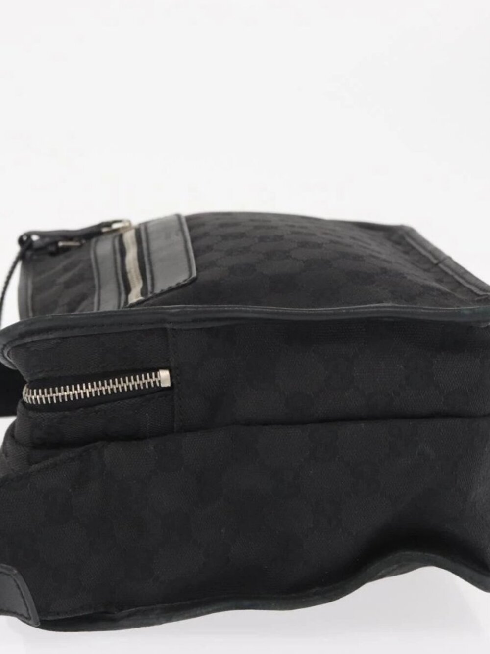 GUCCI GG Canvas Shoulder Bag Black Silver Auth ka1463 - Picture 6 of 16